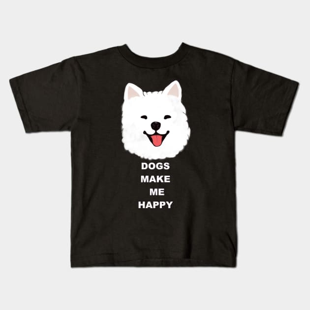 Samoyed make me happy Kids T-Shirt by rail_rz